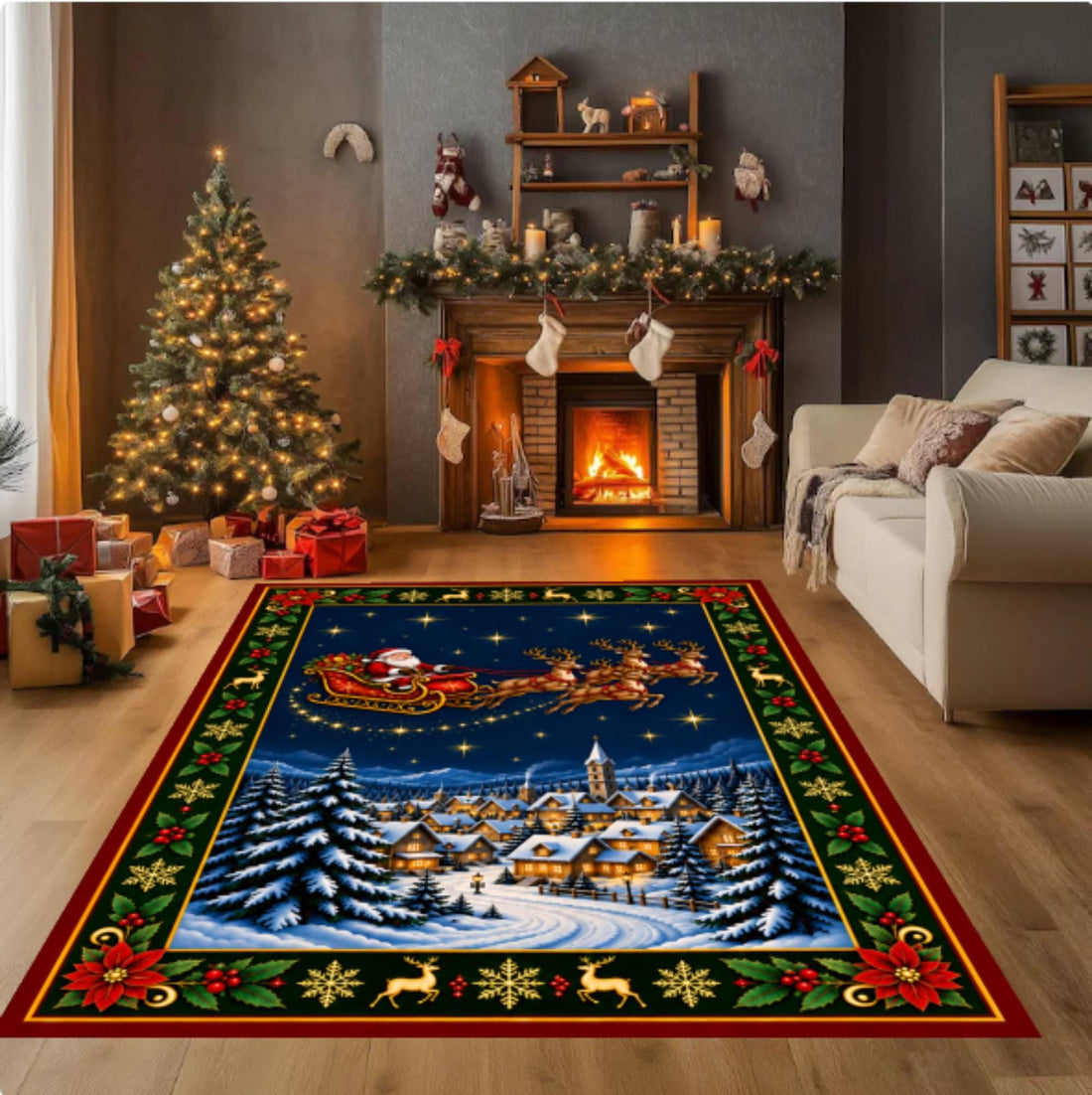 Modern minimalist christmas rug