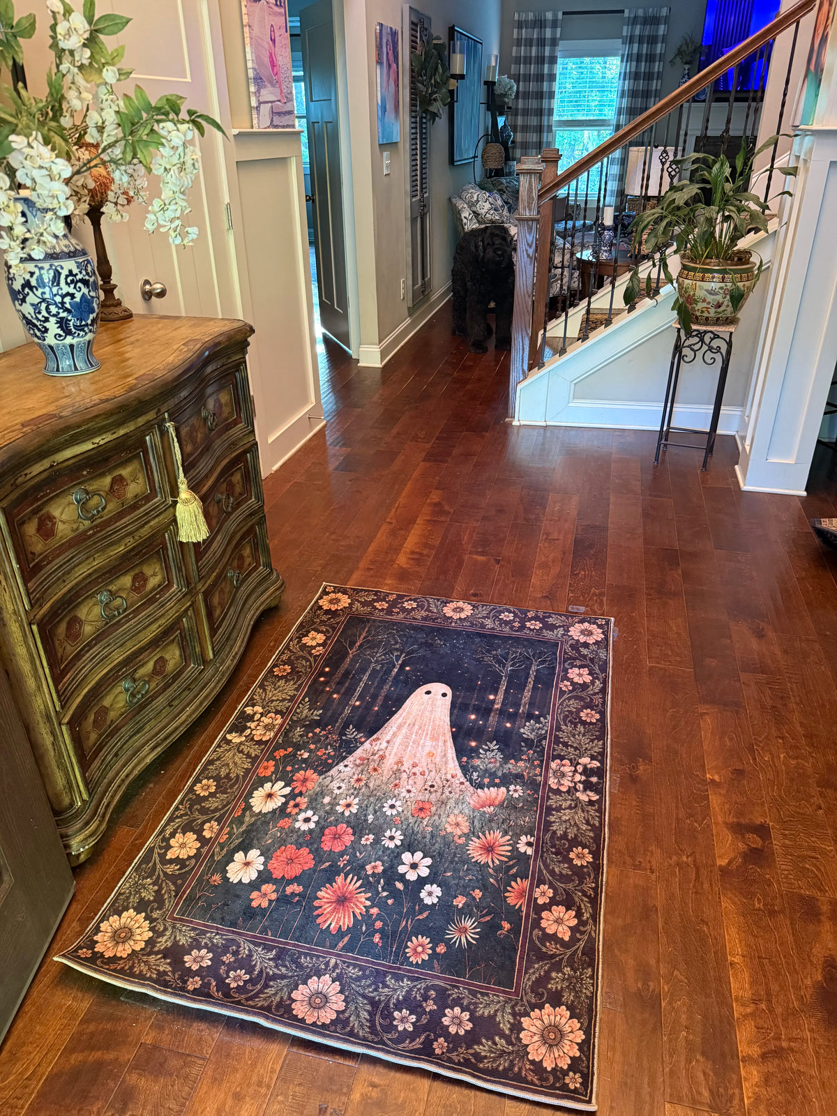 Gothic Halloween Spooky Area Rug Washable Non-Slip