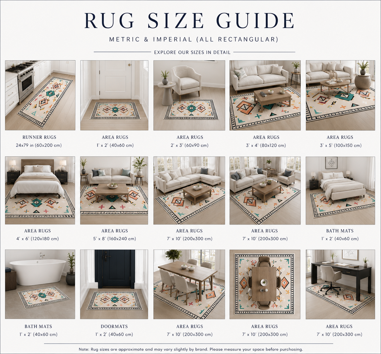 printyrug size chart