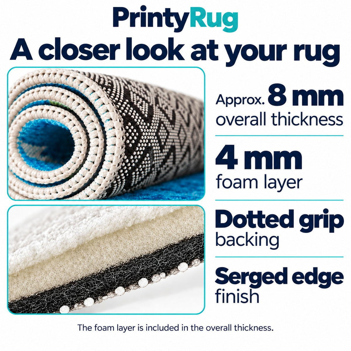 Hopscotch Rug for Kids Educational Playroom Rug Non-slip