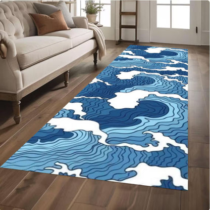 Boho Insect Runner Rug, Dragonfly Butterfly Hallway Runner, Botanical Cottagecore Decor