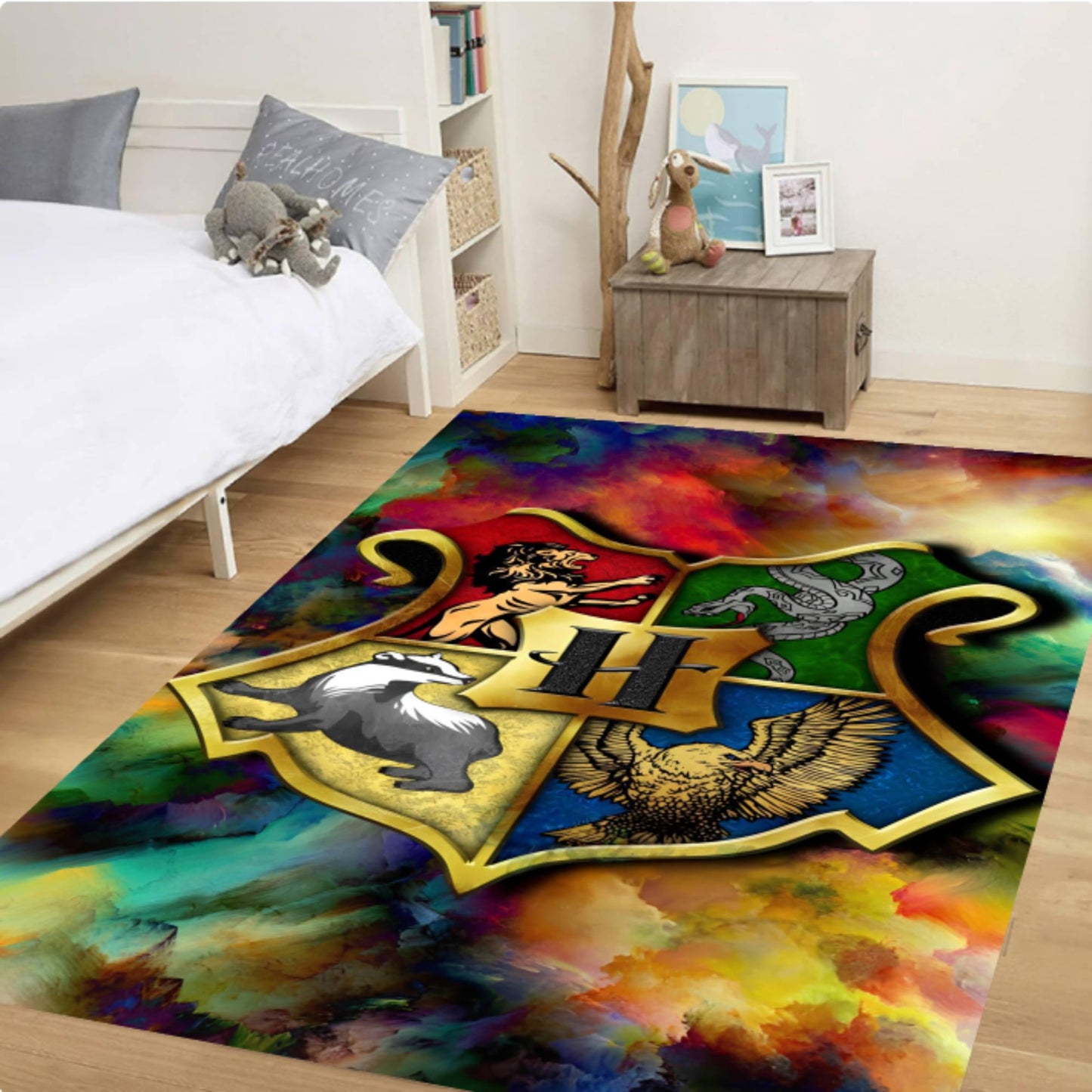 Kids Rug Fantasy Crest Rug with Colorful Symbols