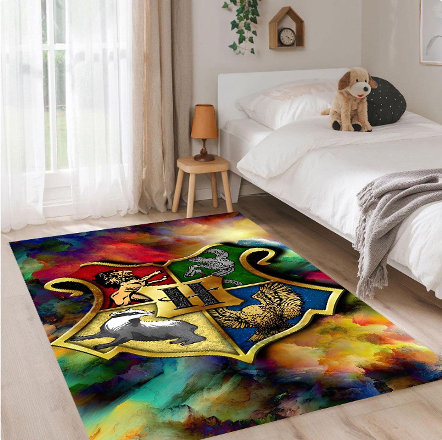 Kids Rug Fantasy Crest Rug with Colorful Symbols
