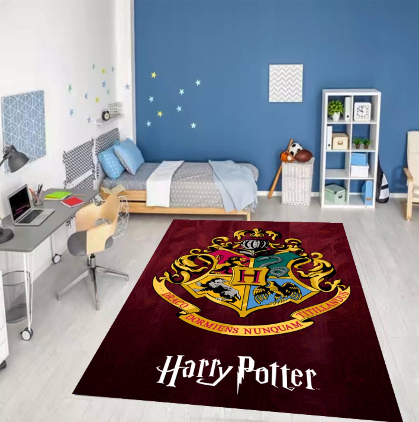 Rug Magic Academy-embleem Wizard School Rug Non-slip Playroom Mat