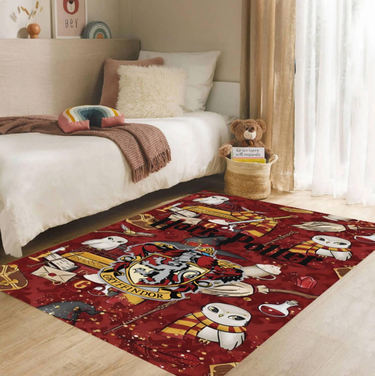 Wizard Griffin Kids Area Rug – Magical Mythical Creature Washable Non-Slip