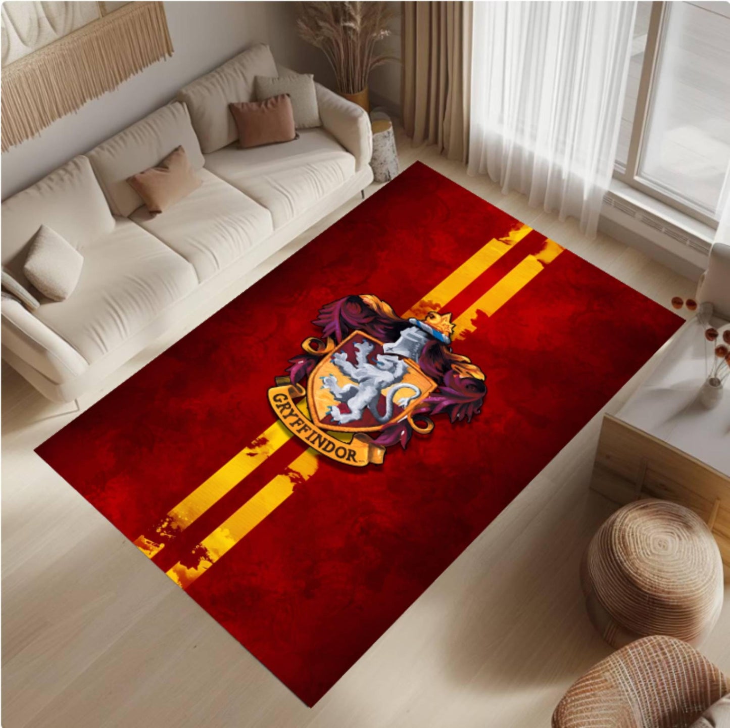 Magic School Emblem Kids Rug | Washable Fantasy Playroom Carpet