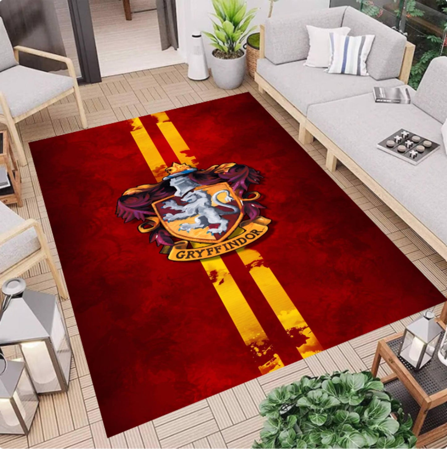 Magic School Emblem Kids Rug | Washable Fantasy Playroom Carpet