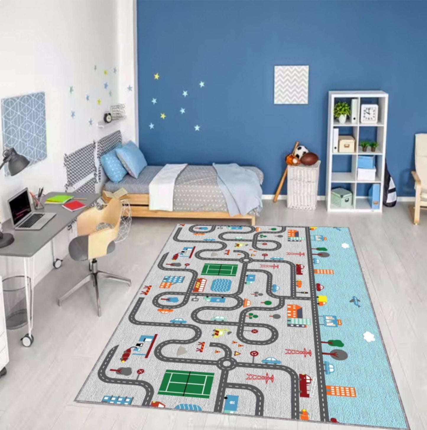 Kids City Road Play Rug, Washable Nursery Activity Mat