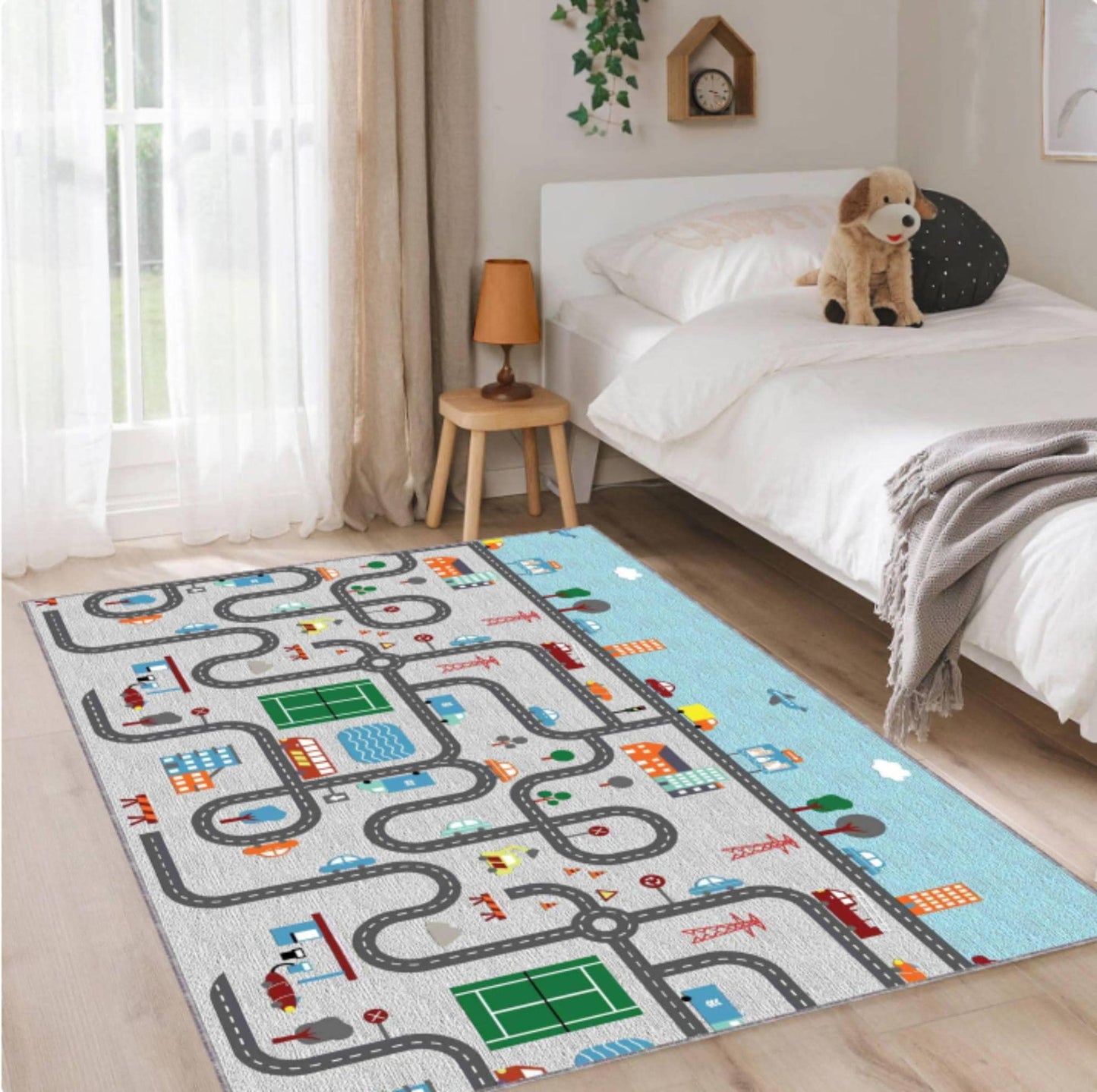 Kids City Road Play Rug, Washable Nursery Activity Mat
