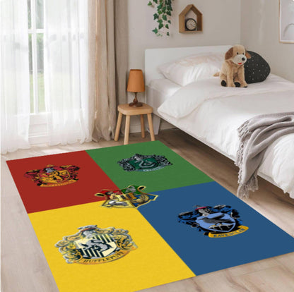 Wizard School Houses-Washable Non-slip Rug for Kids
