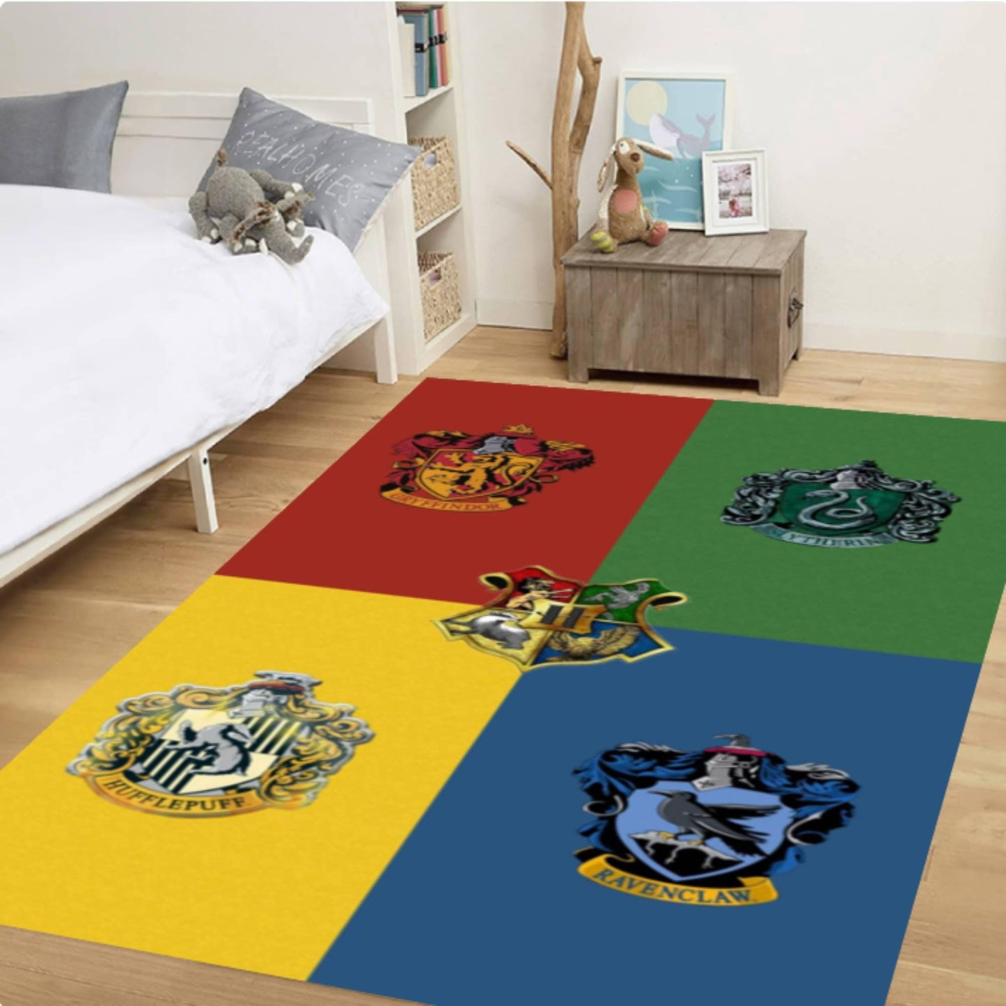 Wizard School Houses-Washable Non-slip Rug for Kids