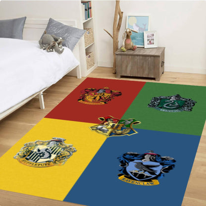 Wizard School Houses-Washable Non-slip Rug for Kids