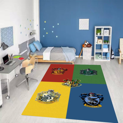 Wizard School Houses-Washable Non-slip Rug for Kids