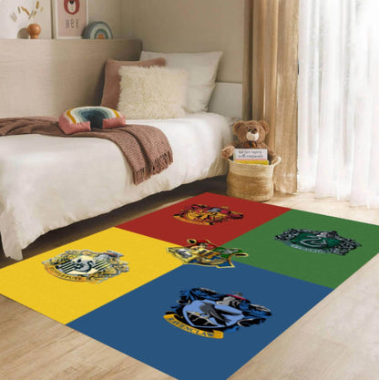 Wizard School Houses-Washable Non-slip Rug for Kids