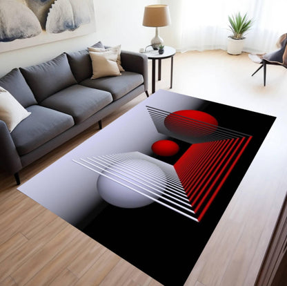 Modern Abstract Geometric Rug 3D- Optical Illusion Washable Rug