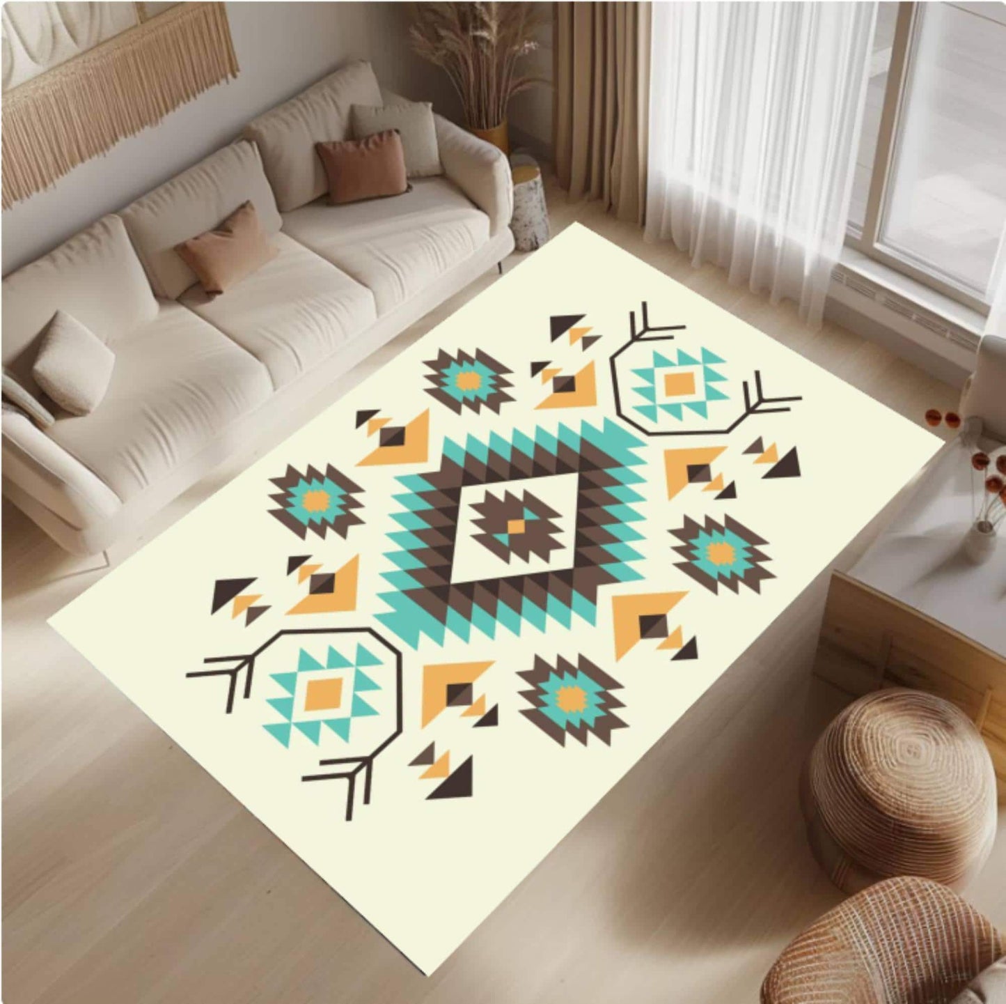 Southwestern Tribal Rug Boho Rug Geometric Rug