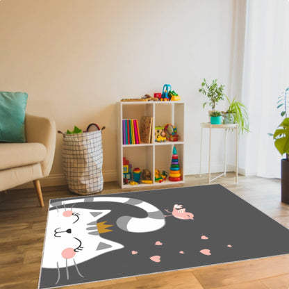 Fun Cat Blanket Kids Room Cartoon Cat Rug