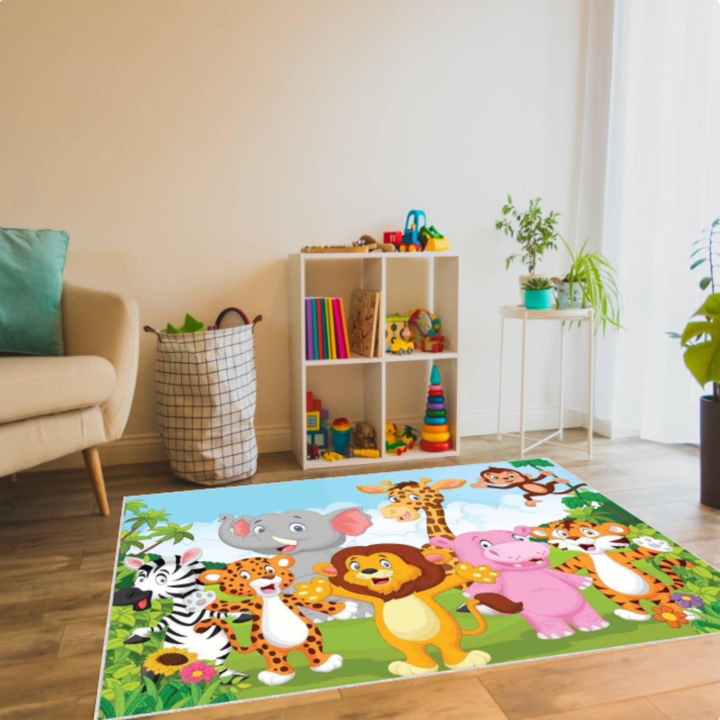 Jungle Safari Animals Kids Rug