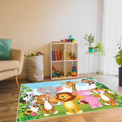 Jungle Safari Animals Kids Rug