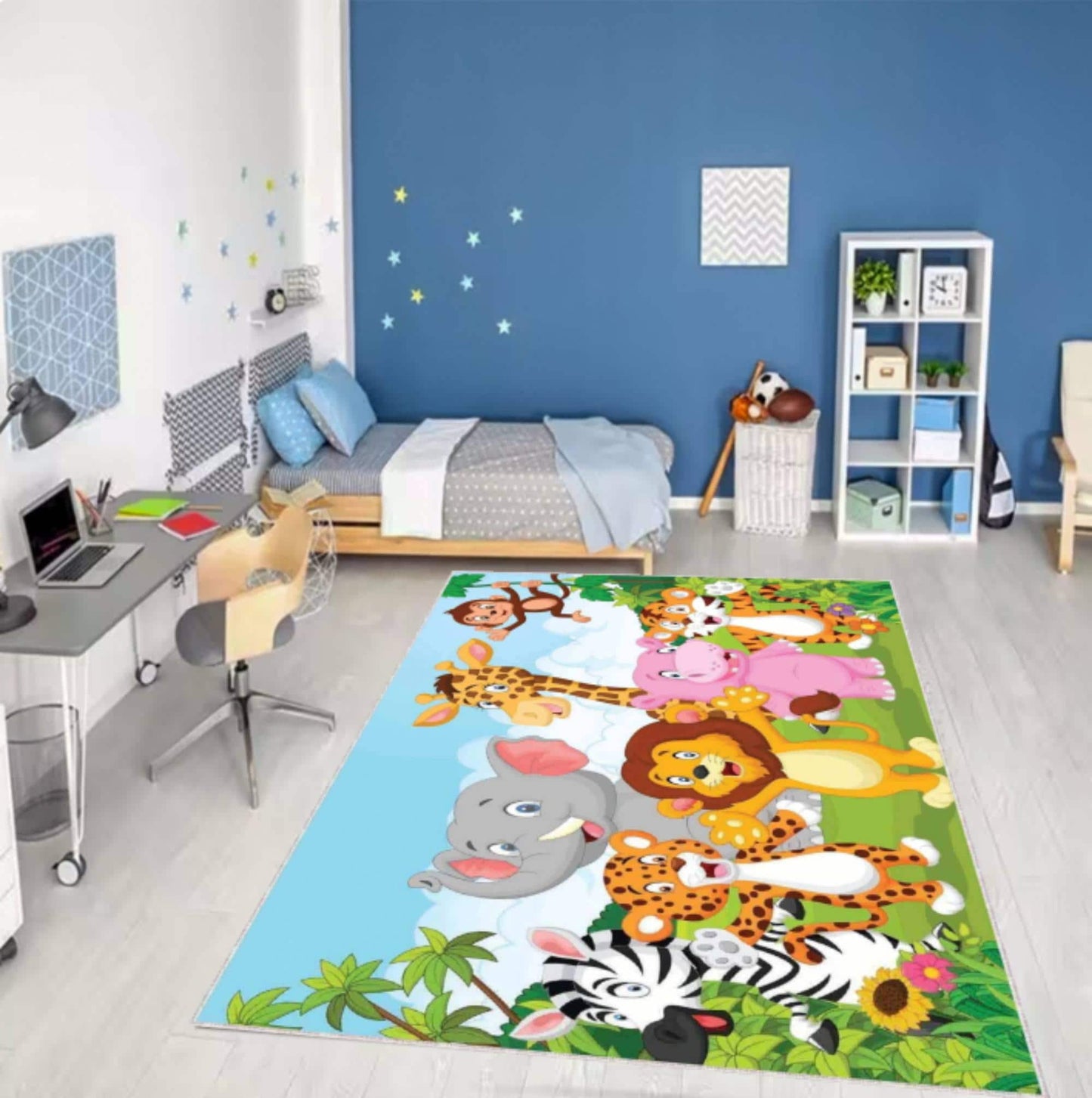 Jungle Safari Animals Kids Rug