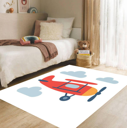 Airplane Kids Rug | Cute Airplane Nursery & Playroom Carpet