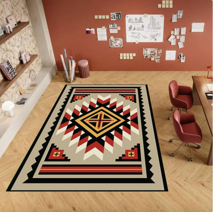 Southwestern Geometric Rug Tribal Rug in Azteek Style Modern Boho