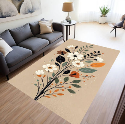 Floral Rug Washable Non-slip Mat