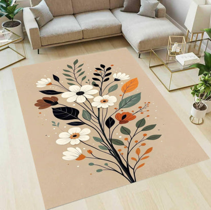 Floral Rug Washable Non-slip Mat