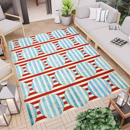 Geometric Striped Modern Pattern Floor Rug Washable Non-slip