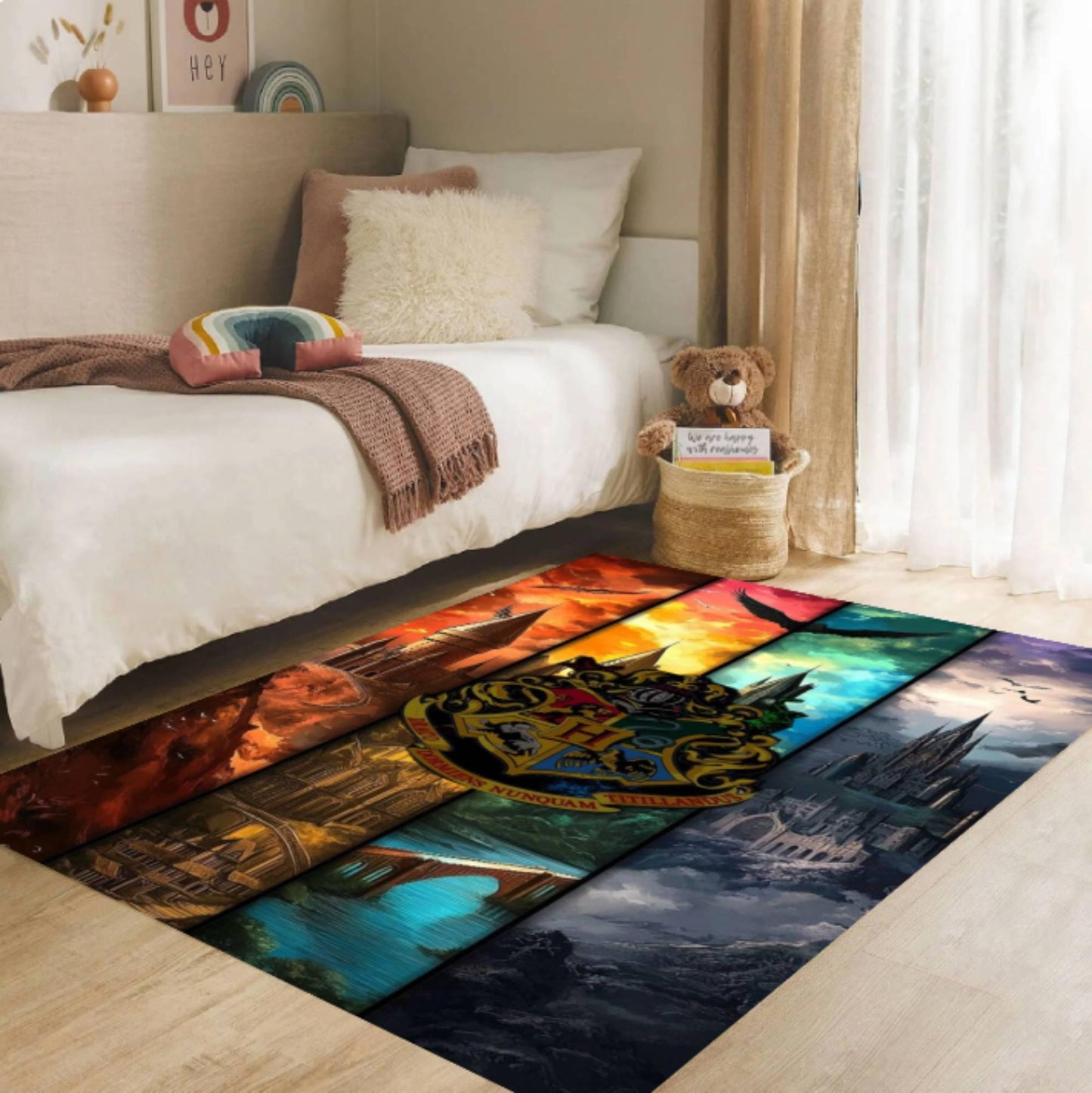 Fantasy Castle Area Rug – Magical Wizard Inspired Washable Non-Slip