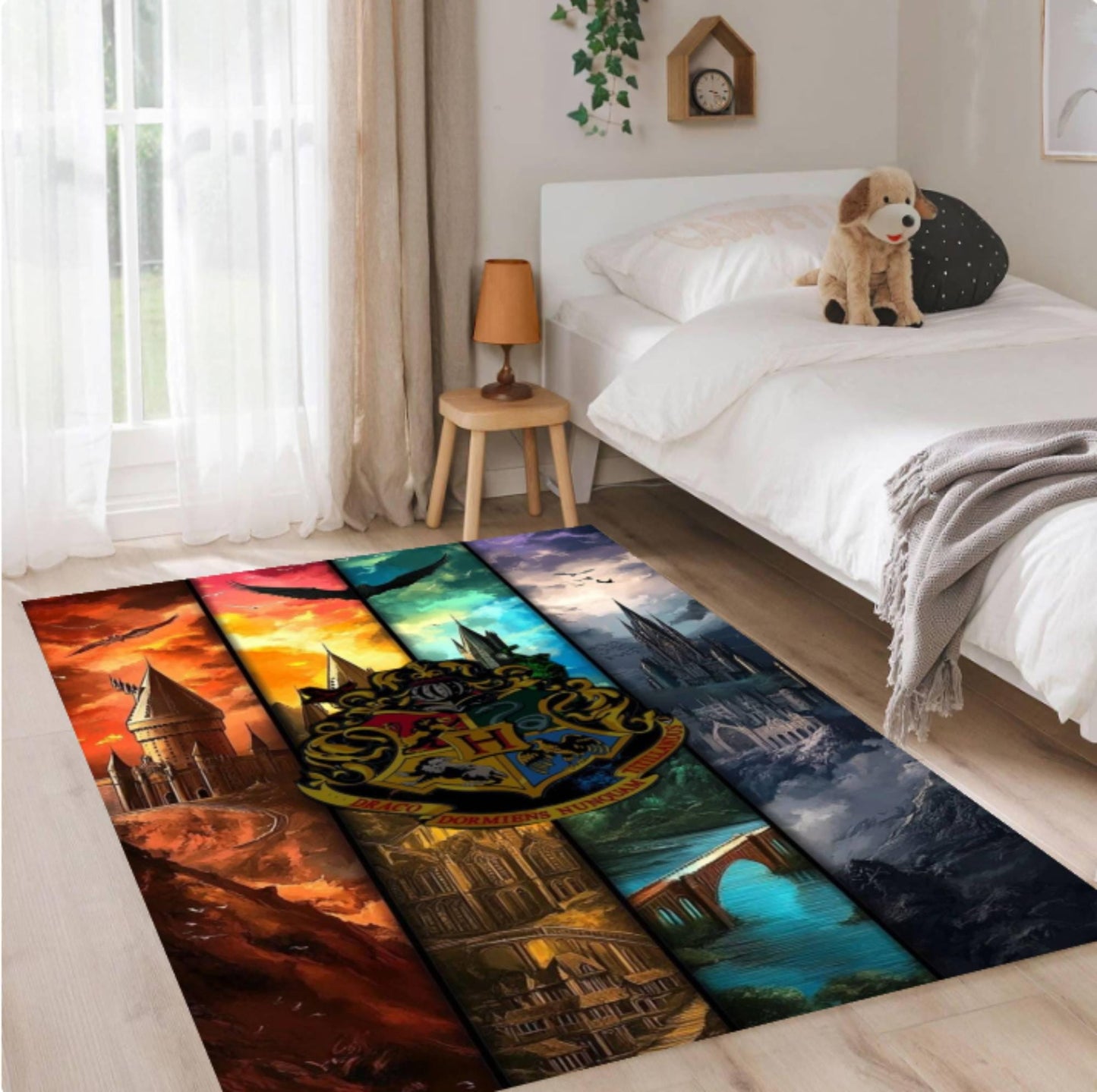 Fantasy Castle Area Rug – Magical Wizard Inspired Washable Non-Slip