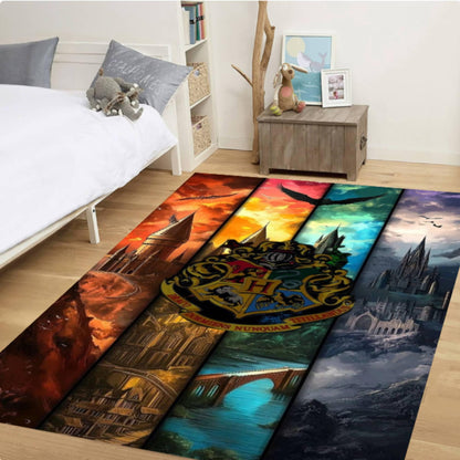 Fantasy Castle Area Rug – Magical Wizard Inspired Washable Non-Slip