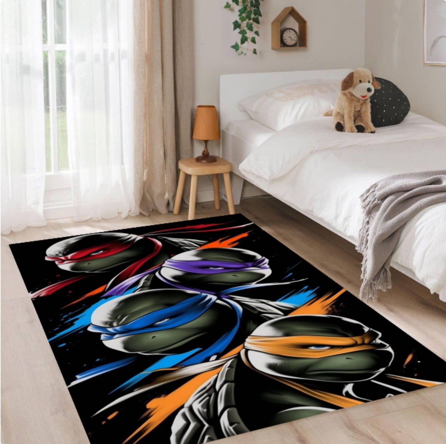 Ninja Kids Rug – Action Shadow Warrior Washable Non-Slip