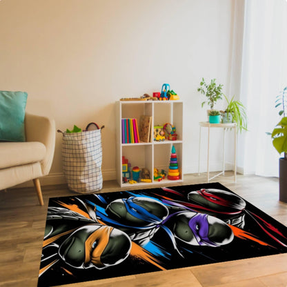 Ninja Kids Rug – Action Shadow Warrior Washable Non-Slip