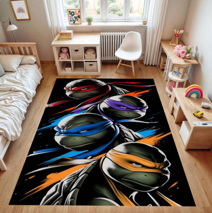 Ninja Kids Rug – Action Shadow Warrior Washable Non-Slip