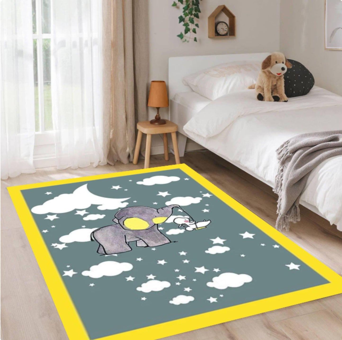 Fun Rug Elephant Kids Room Washable Non-slip Kids Room Rug
