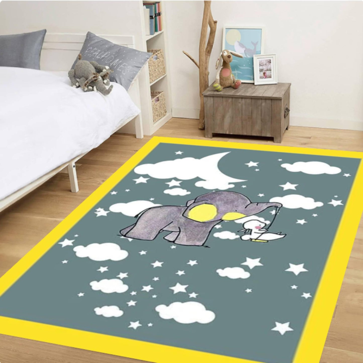 Fun Rug Elephant Kids Room Washable Non-slip Kids Room Rug