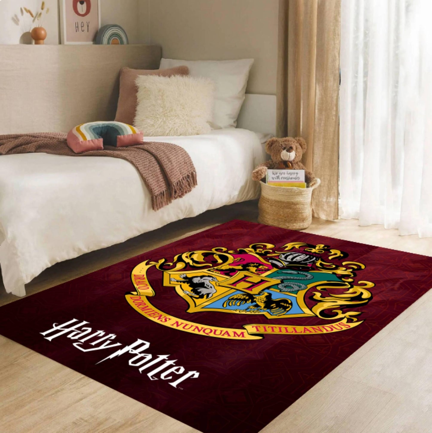 Rug Magic Academy-embleem Wizard School Rug Non-slip Playroom Mat