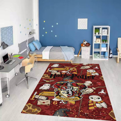 Wizard Griffin Kids Area Rug – Magical Mythical Creature Washable Non-Slip