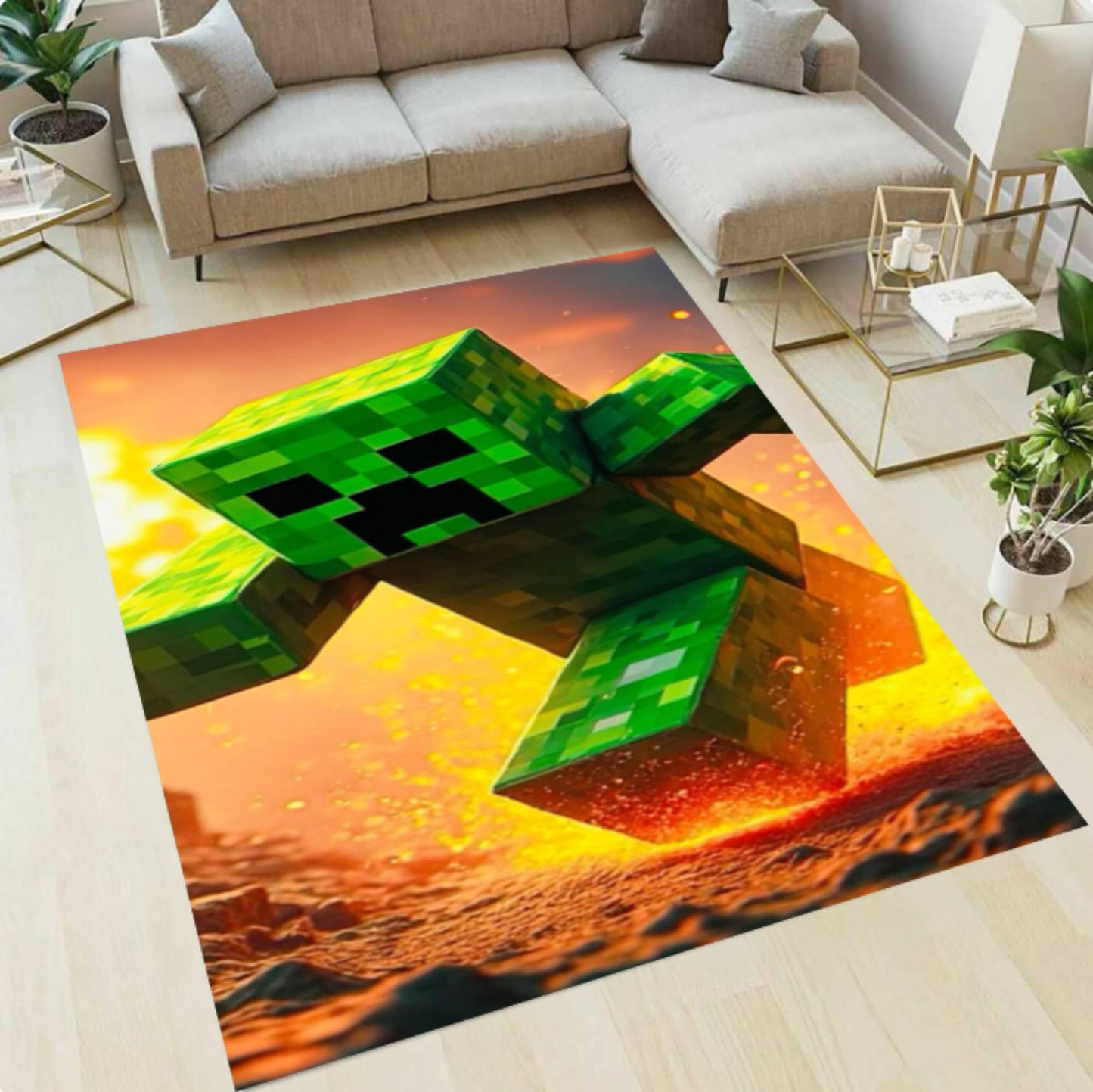 Pixel Monster Kids Rug Playroom Mat