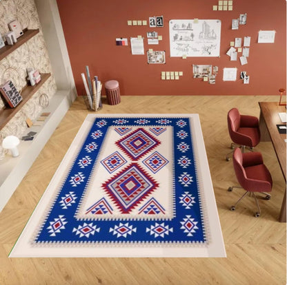 Southwestern Geometric Rug Washable Non-slip Floor Rug Tribal Aztec Pattern