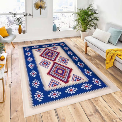 Southwestern Geometric Rug Washable Non-slip Floor Rug Tribal Aztec Pattern