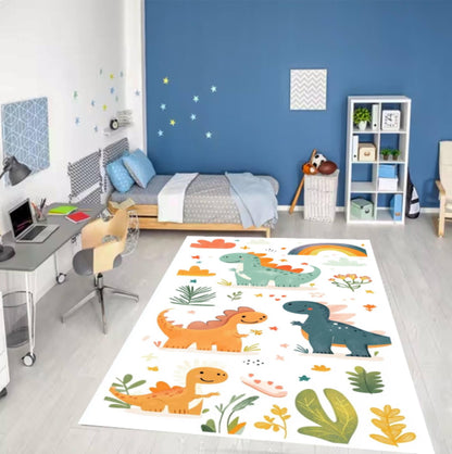 Fun Dinosaur Rug for Kids Washable Non-slip Kids Room Rug