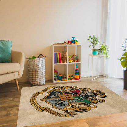 Rug Wizard Crest Rug Fantasy Magical School Washable