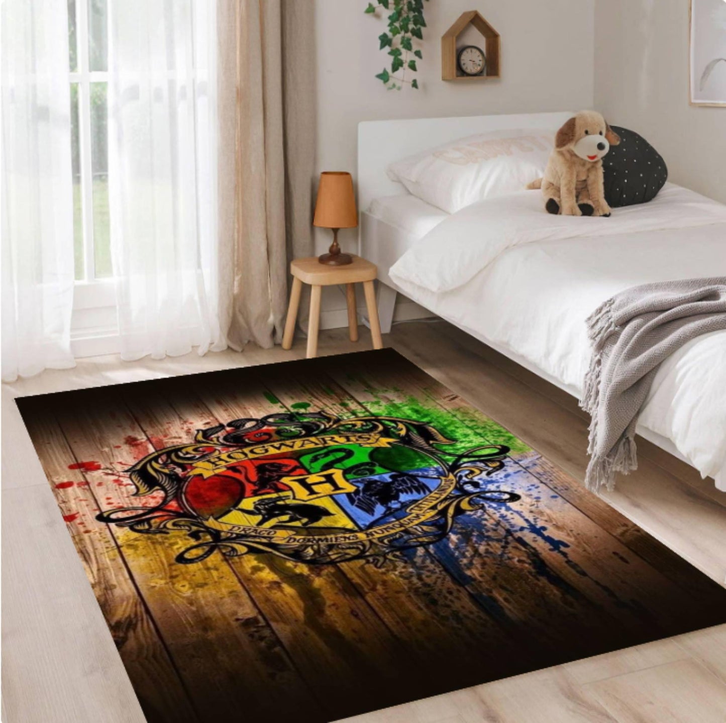 Rug Wizard School Emblem Fantasie-Washable Non-slip
