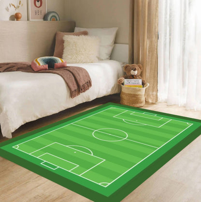 Soccer Field Washable Kids Playroom Rug