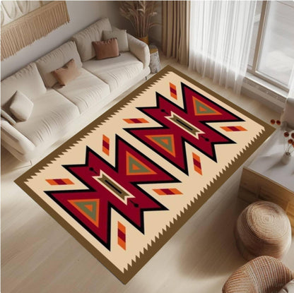 Tribal Boho Aztec Southwestern Geometric Rug Washable Non-slip