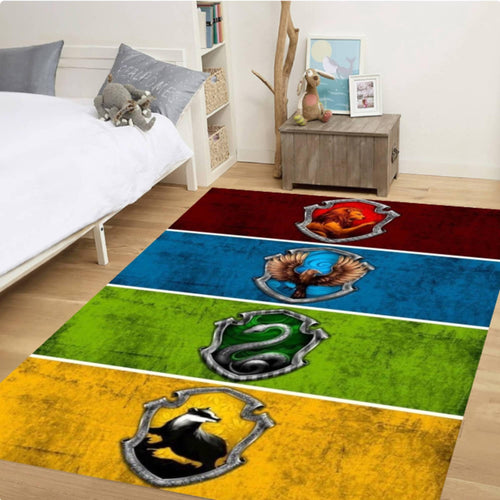 Wizard House Crest Area Rug, Magic Kids Room Decor
