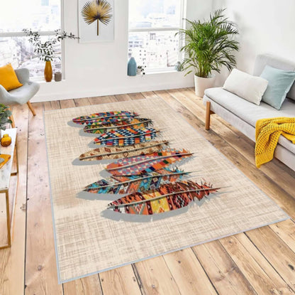 Boho Tribal Ethnic Pattern Rug Washable Rug Non-slip
