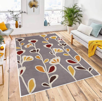 Modern Floral Pattern Washable Rug Non-slip